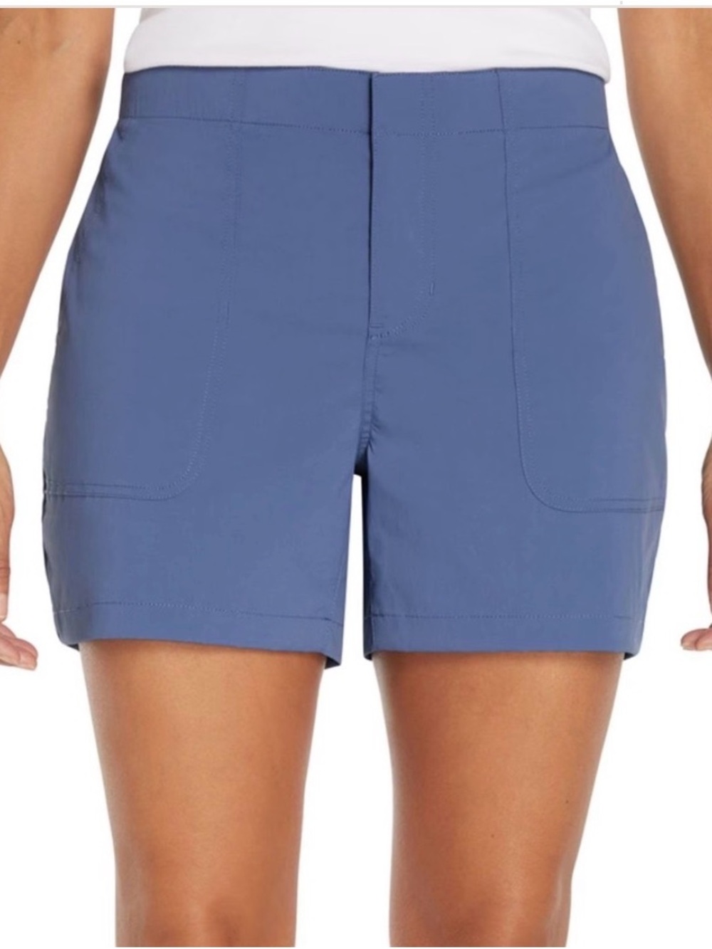 NWT Eddie Bauer Hiker Shorts Women's Size 8 Blue UPF 50 StormRepel Stretch